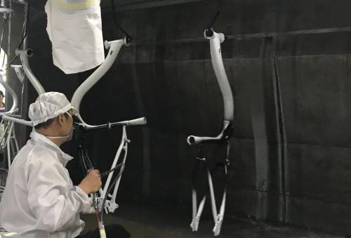 自行車噴漆現場圖