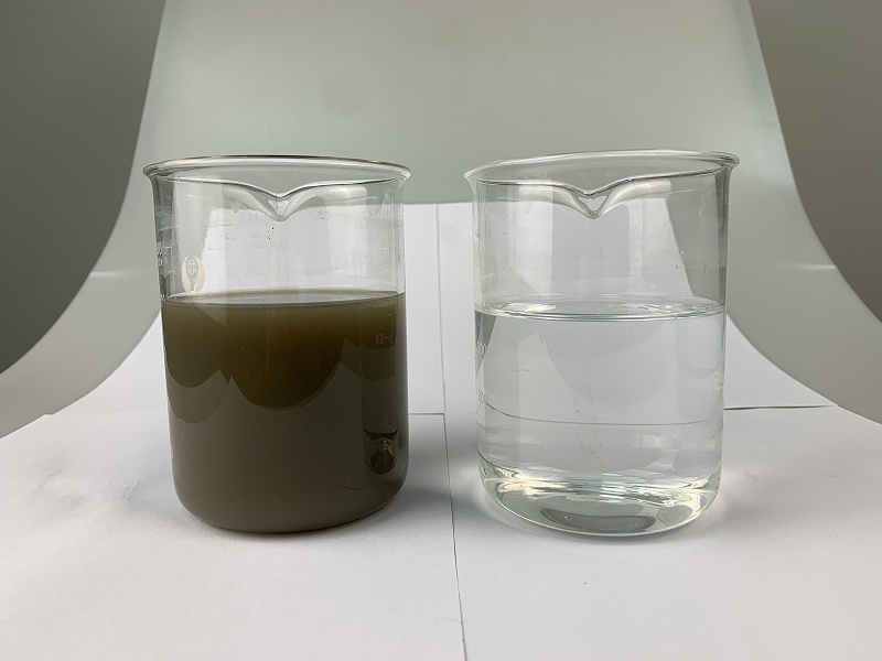 威海某金屬制品有限公司客戶案例涂裝廢水效果對比