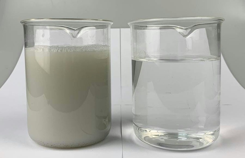 昆山某運動器材有限公司客戶案例水性漆廢水效果對比